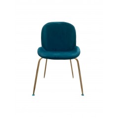 Sedia in velluto con gambe in metallo dorato ITALIAN DESIGN