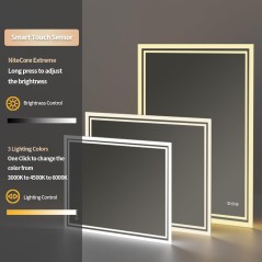 Specchio 70X50 CM illuminazione frontale e laterale led con funzione di Anti-Fog