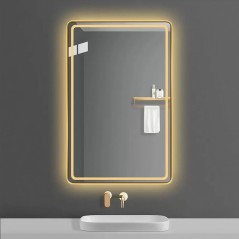 Bright Mirror with Anti-Fog Metal Edge 120X60cm - Italian