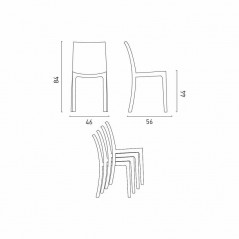 Sedia Poly Rattan Giardino Bar Ristorante Boheme Grand Soleil