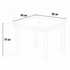 Tavolo Bar Giardino effetto Poly Rattan Quadrato 90X90CM Grand Soleil serie Boheme