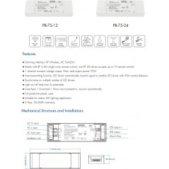 Dimmer e alimentatore per stip e moduli LED 24Volt (75WATT)