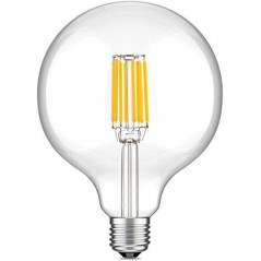 Lampada LED 8WATT GLOBO FILAMENTO TRASPARENTE EFFETTO VINTAGE