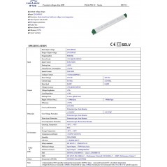 ALIMENTATORE per LED 60 WATT 24 Vdc SUPER SLIM per minimi ingombri