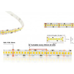 Striscia LED 2835 Alta luminosità luce bianca 24Volt MAX IP20 o IP65