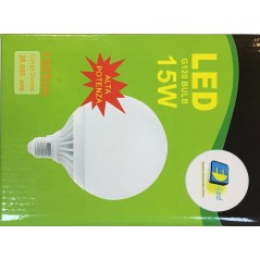 Lampada E27 Globo 15W Led luce bianca calda 3000k°