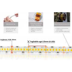 5metri Strip LED SMD2835 da 2700K°a 6500K°led 24Volt (4000K°, 1200 Led)