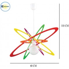 Lampadario per camerette colorato in plexiglass (Multicolor, LED)