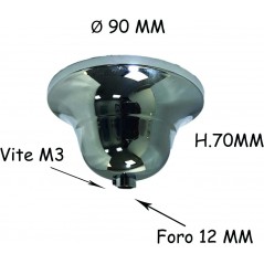 Scatola coprifilo per sospensione e lampadari oro -cromo MADE IN ITALY (SILVER)